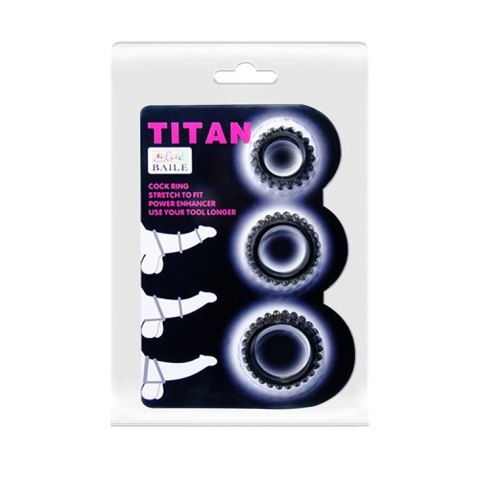 BAILE -TITAN three ring set - pierścień erekcyjny