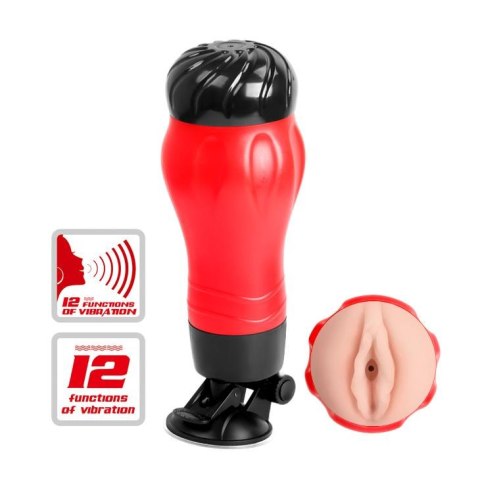 CRAZY BULL - FLORA Vagina 12 Function / Voice - Masturbator wibracyjny z przyssawką