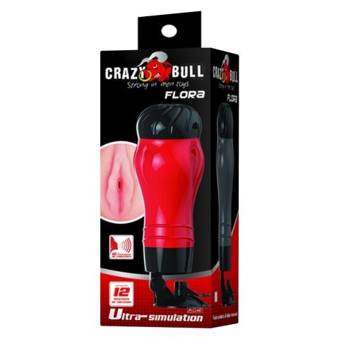 CRAZY BULL - FLORA Vagina 12 Function / Voice - Masturbator wibracyjny z przyssawką