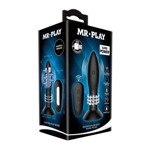 MR PLAY - Rotation Beads Anal Plug - Wibrujący korek analny