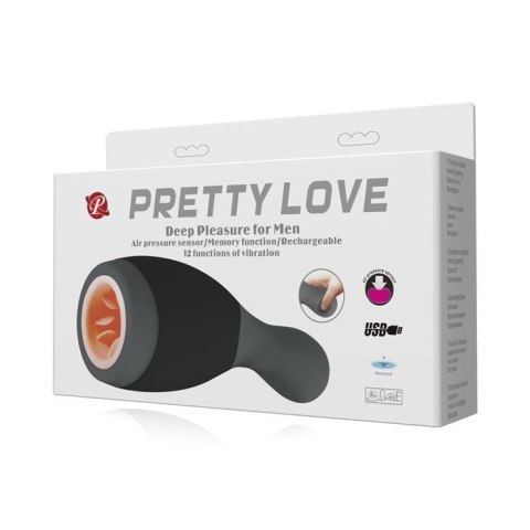 PRETTY LOVE - Deep Pleasure for Men- 12 function vibrations - Masturbator z wibracjami