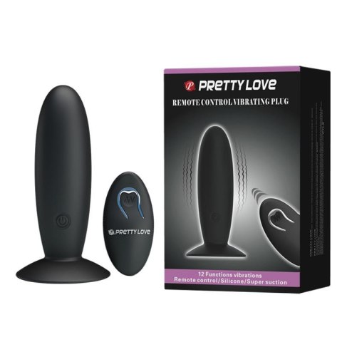 PRETTY LOVE - REMOTE CONTROL VIBRATING PLUG 12 function - Wibrujący korek analny