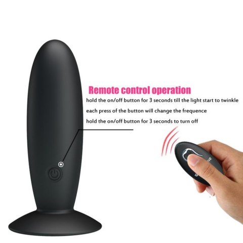 PRETTY LOVE - REMOTE CONTROL VIBRATING PLUG 12 function - Wibrujący korek analny