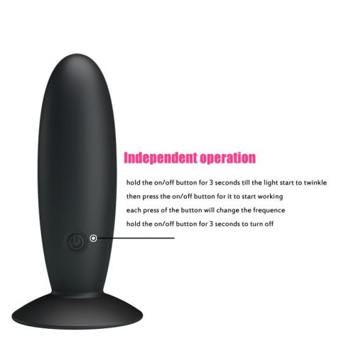 PRETTY LOVE - REMOTE CONTROL VIBRATING PLUG 12 function - Wibrujący korek analny