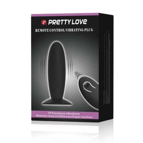 PRETTY LOVE - REMOTE CONTROL VIBRATING PLUG 12 function - Wibrujący korek analny