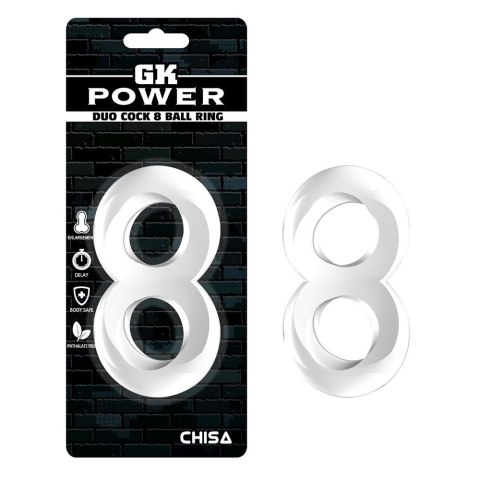 Duo Cock 8 Ball Ring-Clear - pierścień erekcyjny