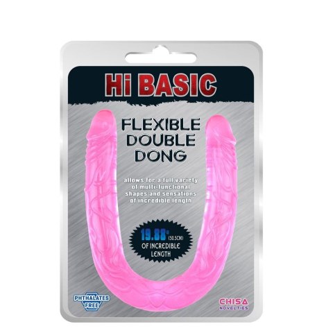 Jelly Flexible Double Dong-Pink - podwójne dildo