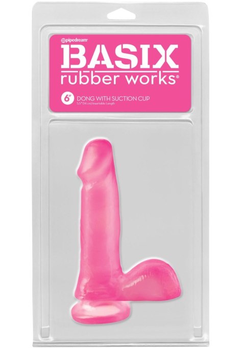 6 Inch Dong with Suction Cup Pink - Dildo z przyssawką