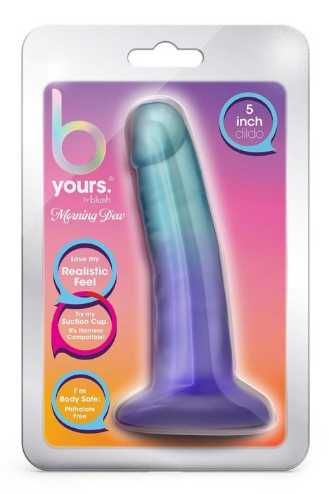 B YOURS MORNING DEW 5 INCH DILDO SAPPHIRE - Dildo z przyssawką