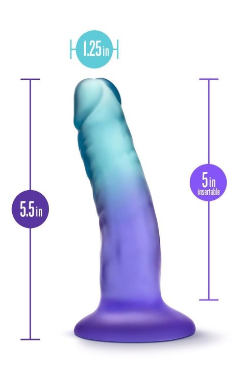 B YOURS MORNING DEW 5 INCH DILDO SAPPHIRE - Dildo z przyssawką