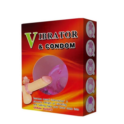 BAILE - Cockring VIBRATOR & CONDOM - Wibrujący pierścień erekcyjny