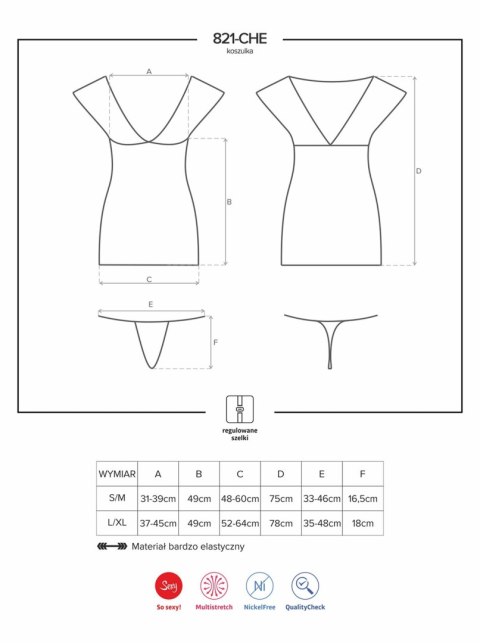 Bielizna-821-CHE-1 koszulka i stringi L/XL