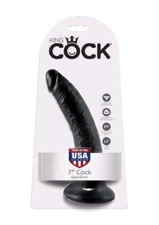 Cock 7 Inch Black - Czarne realistyczne dildo