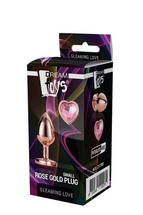 GLEAMING LOVE ROSE GOLD PLUG SMALL - Metalowy korek analny