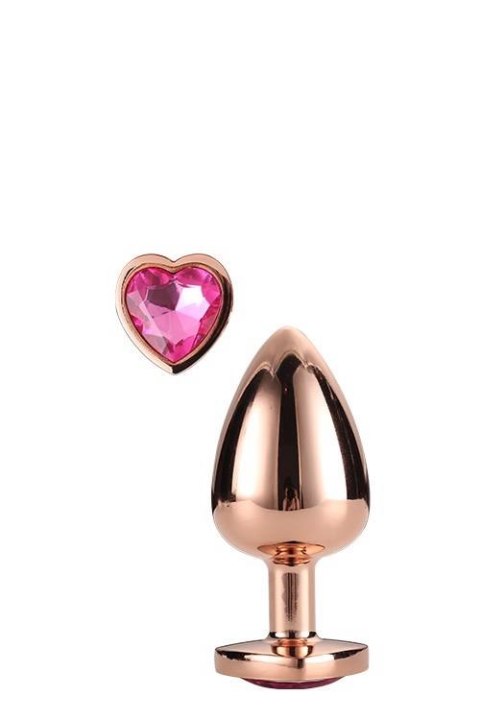 GLEAMING LOVE ROSE GOLD PLUG SMALL - Metalowy korek analny