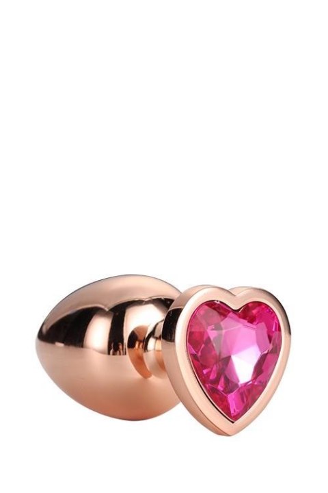 GLEAMING LOVE ROSE GOLD PLUG SMALL - Metalowy korek analny