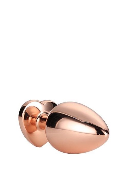 GLEAMING LOVE ROSE GOLD PLUG SMALL - Metalowy korek analny