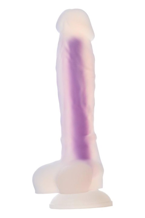 RADIANT SOFT SILICONE GLOW IN THE DARK DILDO MEDIUM PURPLE