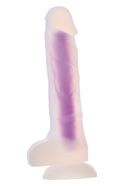 RADIANT SOFT SILICONE GLOW IN THE DARK DILDO MEDIUM PURPLE