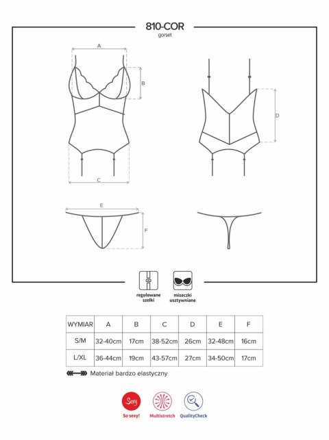 Bielizna-810-COR-2 gorset i stringi biały L/XL