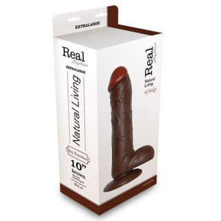 FALLO REALISTICO REAL RAPTURE BROWN 10" - Duże dildo na przyssawce