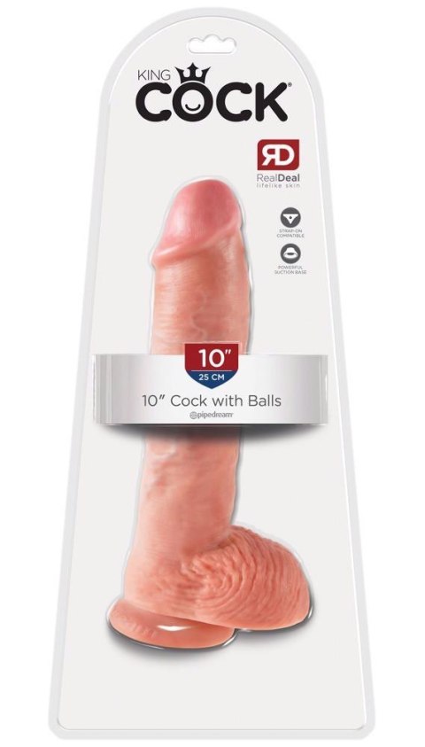 King Cock balls 10 inch 25 cm - Realistyczne dildo cyberskóra