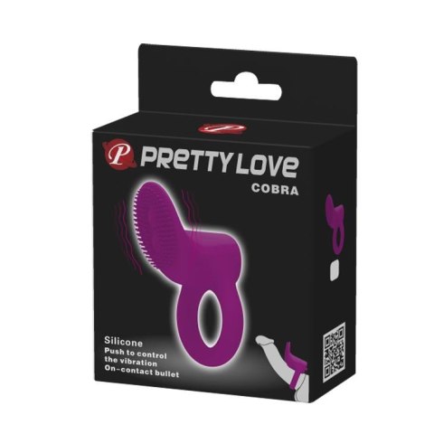 PRETTY LOVE - COBRA Violet vibration - Wibrujący pierścień na penisa