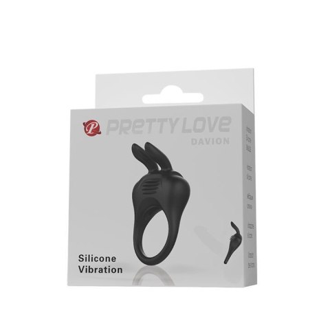 PRETTY LOVE - DAVION, Silicone Vibration - Wibrujący pierścień na penisa