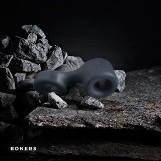 Boners Cock Ring And Ball Stretcher - Grey - pierścień erekcyjny