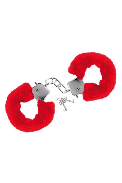 RED WRIST HANDCUFFS - Kajdanki z futerkiem