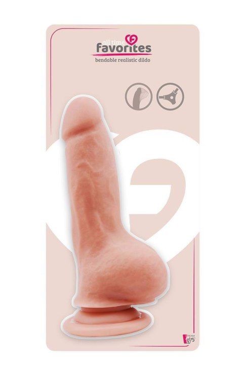 ALL TIME FAVORITES BENDABLE DILDO FLESH - Realistyczne dildo na przyssawce