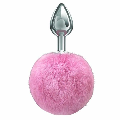 Anal Plug Diamond Twinkle Pink - Korek analny z pomponem