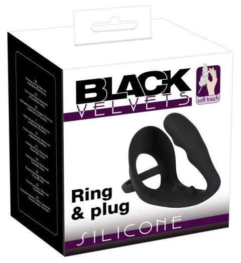 Black Velvets Ring & Plug - pierścień erekcyjny