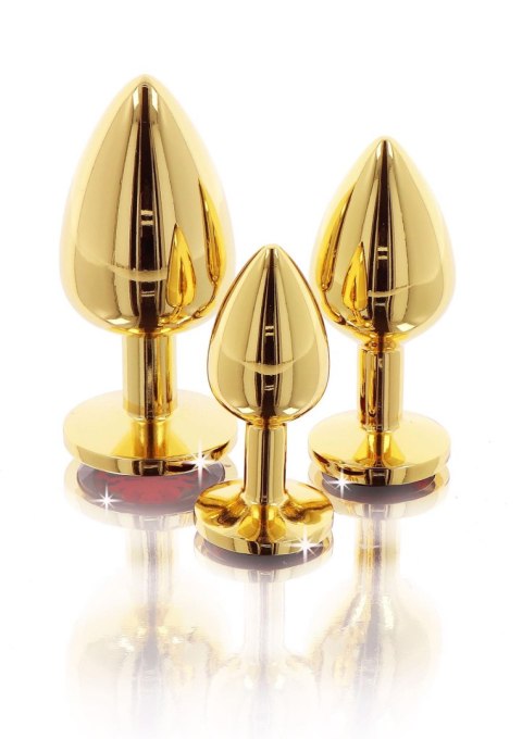 Butt Plug With Diamond Jewel S Gold - Metalowy korek analny