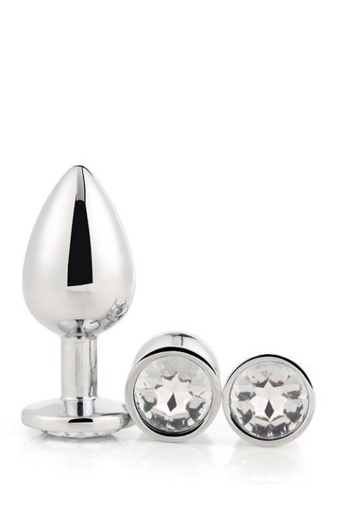 GLEAMING LOVE SILVER PLUG SET - Metalowy korek analny