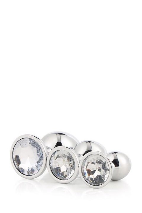 GLEAMING LOVE SILVER PLUG SET - Metalowy korek analny