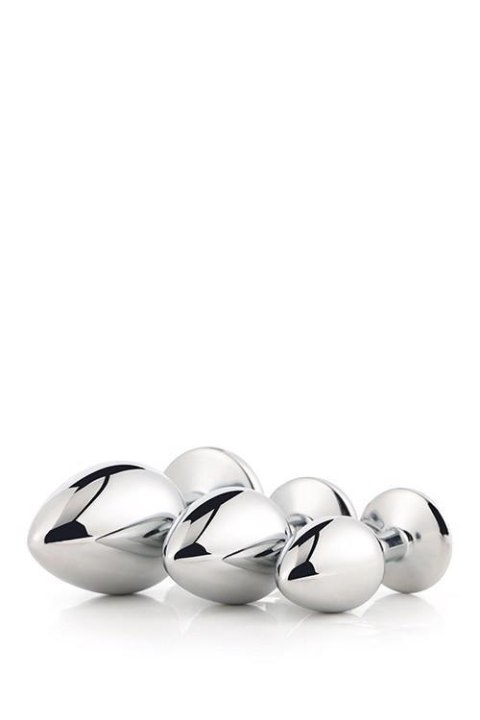 GLEAMING LOVE SILVER PLUG SET - Metalowy korek analny