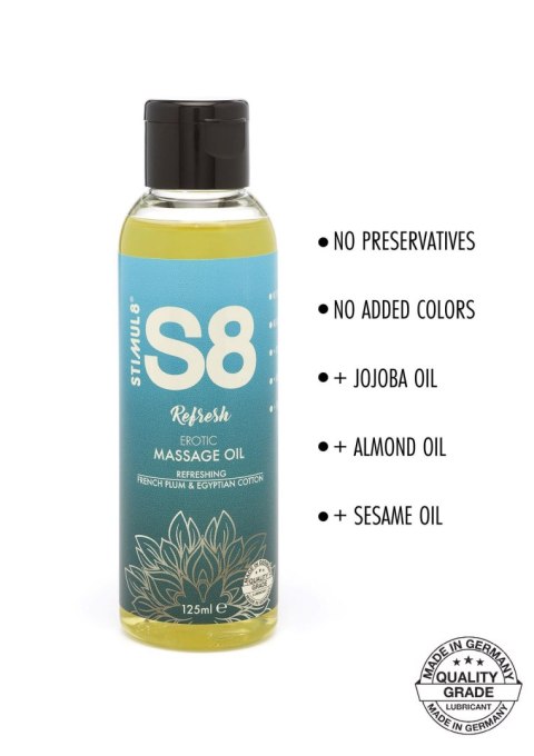 S8 Massage Oil 125ml French Plum & Egyptian Cotton - Olejek do masażu