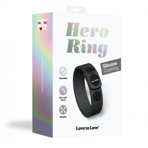 HERO RING - BLACK ONYX - Wibrujący pierścień na penisa