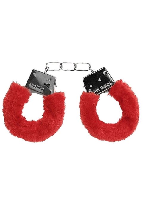 Beginner""s Handcuffs Furry - Red - Kajdanki z futerkiem