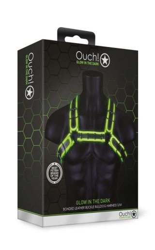 Buckle Bulldog Harness - GitD - Neon Green/Black - S/M