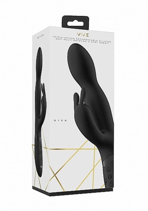 VIVE Niva - 360degrees Rabbit - Black - Wibrator króliczek