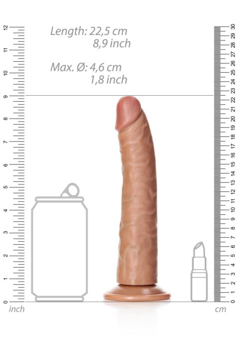 Slim Realistic Dildo with Suction Cup - 8""""/ 20,5 cm - Realistyczne dildo z przyssawką