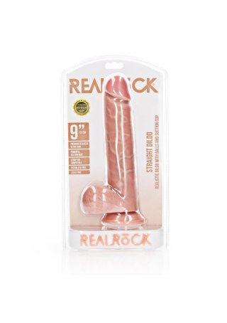 Straight Realistic Dildo Balls Suction Cup - 9""""/ 23 cm - Realistyczne dildo z przyssawką