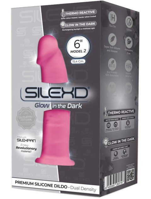 Model 2 6"" Pink Box Glow in the Dark - Dildo na przyssawce