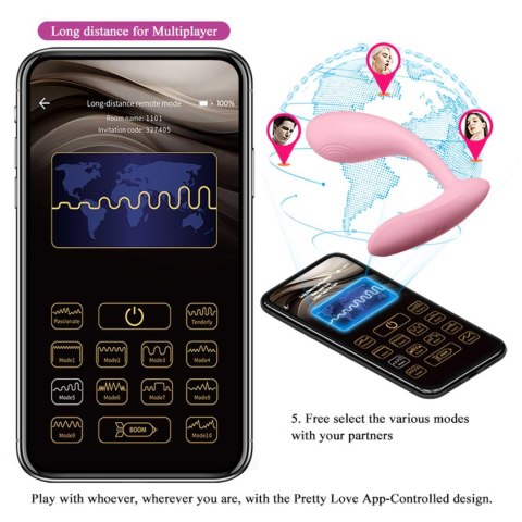 PRETTY LOVE - Baird, 12 functions Mobile APP Long-distance Control - wibrator punktu G