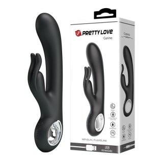 PRETTY LOVE - CARINA, BLACK, USB, 7 function - Wibrator króliczek