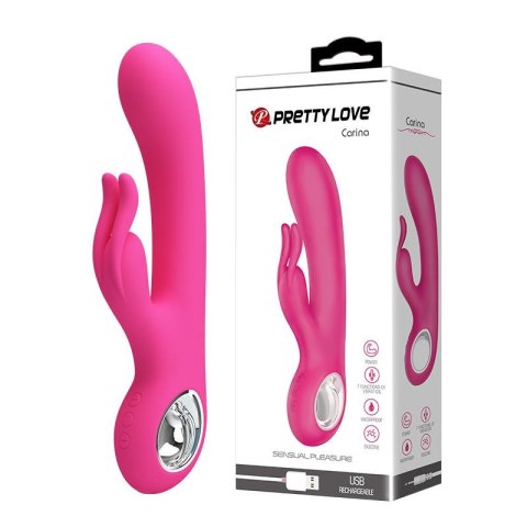 PRETTY LOVE - CARINA, PINK, USB, 7 function - Wibrator króliczek