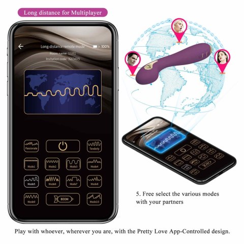 PRETTY LOVE - HECTOR, 12  functions 5 electric shock functions Mobile APP remote control - wibrator punktu G