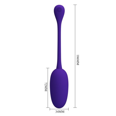 PRETTY LOVE - KNUCKER Purple, 12 vibration functions Memory function - wibrator jajeczko